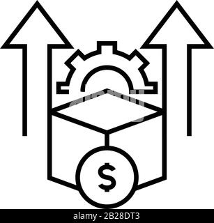 Icône de ligne de la zone de configuration, signe concept, illustration vectorielle, symbole linéaire. Illustration de Vecteur