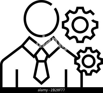Paramètres icône de la ligne maîtresse, signe concept, illustration du vecteur de contour, symbole linéaire. Illustration de Vecteur