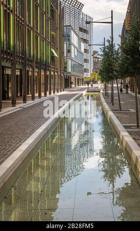 Le quartier résidentiel de trente le Albere conçu par le célèbre architecte italien Renzo Piano, année 2013. Banque D'Images