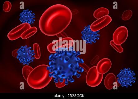 Illustration Des Molécules Des Cellules Sanguines Du Virus Illustration de Vecteur