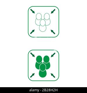 Panneau de signalisation de l'ensemble d'évacuation d'urgence, panneau de signalisation du point de rassemblement. Point d'assemblage de l'incendie Illustration de Vecteur