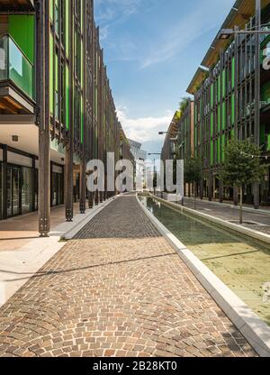 Le quartier résidentiel de trente le Albere conçu par le célèbre architecte italien Renzo Piano, année 2013. Banque D'Images