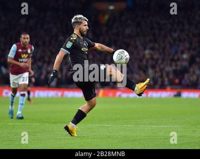 Londres, Royaume-Uni. 01 mars 2020. Sergio Aguero, Aston Villa Fc V Manchester City Fc, 2020 Crédit: Sportsphoto Ltd/Alay Live News Banque D'Images