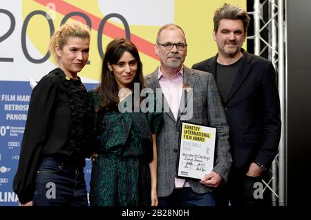 Anke Engelke, Maryam Zaree, David France et Sebastian Schipper au prix du film d'Amnesty International 2020 pour le film "Bienvenue en Tchétchénie" au Berlinale 2020/70ème Festival international du film de Berlin à l'Hôtel Grand Hyatt. Berlin, 29 février 2020 | utilisation dans le monde entier Banque D'Images