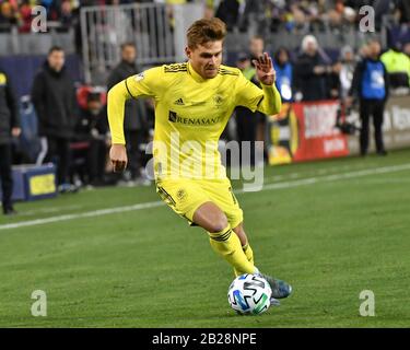 Nashville, TN, États-Unis. 29 février 2020. Nashville forward, Alan Winn (19), en action pendant le match MLS entre Atlanta United et Nashville SC au stade Nissan de Nashville, TN. Kevin Langley/Sports South Media/Csm/Alay Live News Banque D'Images