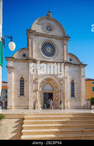 Patrimoine Mondial De L'Unesco, Cathédrale Saint-Jacob, Sibenik, Dalmatie Centrale, Croatie Banque D'Images