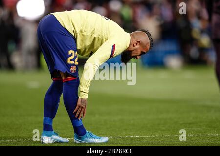 Estadio Santiago Bernabeu, Madrid, Espagne. 1 mars 2020. Ballon de football la Liga, Real Madrid contre FC Barcelona; Arturo Vidal (FC Barcelona) crédit pré-match : action plus Sports/Alay Live News Banque D'Images