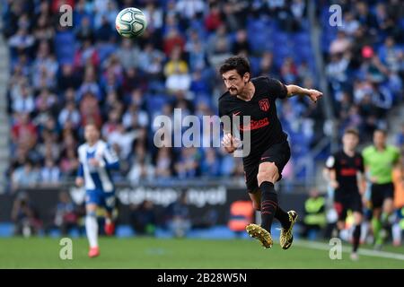 Cornella Del Llobregat, Espagne. 01 mars 2020. Barcelone, ESPAGNE - 01 MARS : Savic de l'Atletico de Madrid pendant le match de la Ligue entre le RCD Espanyol et l'Atletico de Madrid au stade du RCD le 01 mars 2020 à Barcelone, Espagne. Crédit: Dax Images/Alay Live News Banque D'Images