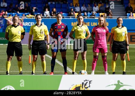 Barcelone, Espagne. 01 mars 2020. Barcelone, ESPAGNE - 01 MARS : photo du conseil arbitral lors du match Primera Iberdrola entre le FC Barcelone et le CFF Madrid au stade Johan Cruyff le 1er mars 2020 à Barcelone, Espagne. Crédit: Dax Images/Alay Live News Banque D'Images