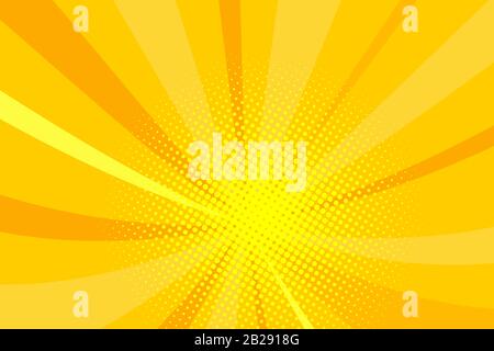 Fond jaune Bande dessinée sunbeam pop art retro cartoon style Illustration de Vecteur