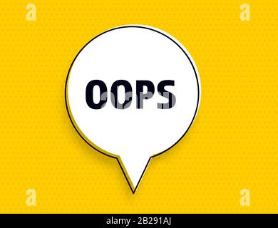 Oops speech bubble pop art style memphis bannière Illustration de Vecteur