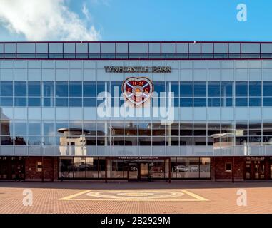 Tynecastle Stadium, stade du club de football de Heart of Midlothian, Édimbourg, Écosse, Royaume-Uni. Banque D'Images