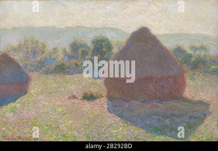 Haystacks, Midi (1890) Peinture de Claude Monet - Très haute résolution et image de qualité Banque D'Images