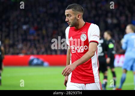 1 mars 2020 Amsterdam, Pays-Bas Football Ajax / AZ Hakim Ziyech d'Ajax Banque D'Images