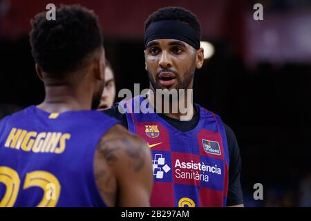 Barcelone, Espagne. 01 mars 2020. Brandon Davies, du FC Barcelona, lors du match ACB entre le FC Barcelona et Baxi Manresa à Palau Blaugrana le 1er mars 2020 à Barcelone, en Espagne. Crédit: Dax/ESPA/Alay Live News Banque D'Images