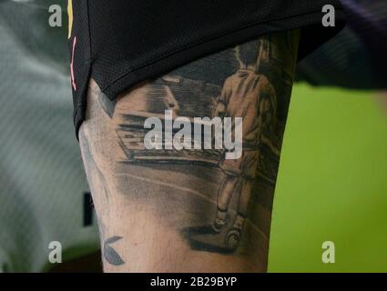 Birmingham, Royaume-Uni. 01 mars 2020. John Stones of Man City tattoo pendant le match final de la coupe Carabao entre Aston Villa et Manchester City au stade Wembley, Londres, Angleterre, le 1er mars 2020. Photo D'Andy Rowland. Crédit: Images Prime Media / Alay Live News Banque D'Images