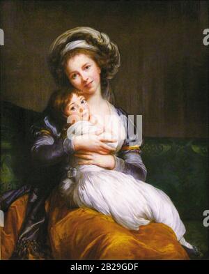 Madame Vigee-Lebrun et sa fille, Jeanne Lucia (autoportrait avec Sa Fille, Julie) (1786) peinture d'Élisabeth Louise Vigée le Brun Banque D'Images