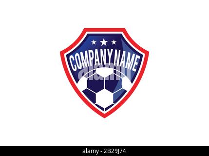 Motifs du logo Football et Shield, illustration vectorielle du logo Soccer Emblem Illustration de Vecteur