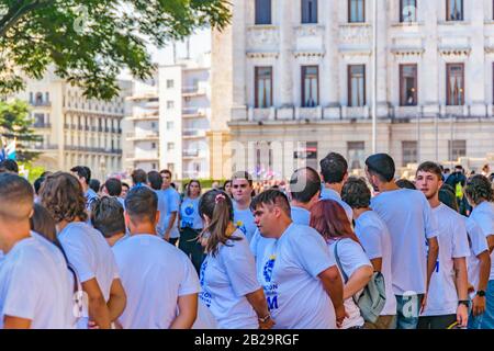 Montevideo, URUGUAY, MARS - 2020 - célébration agissent comme l'hypothèse de Lacalle Pou Herrera en tant que nouveau président de la république uruguayenne Banque D'Images