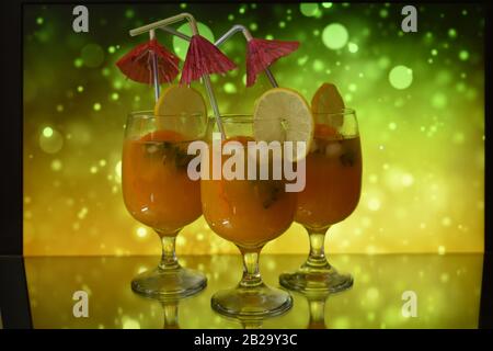 Trois queues orange. Banque D'Images