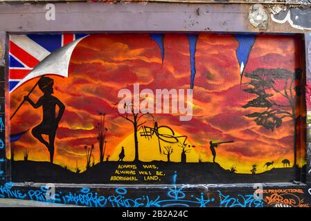 Graffitis sur le mur à Melbourne, Australie Banque D'Images