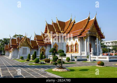 Wat Benchamabophit (le temple de marbre), Bangkok, Thaïlande Banque D'Images
