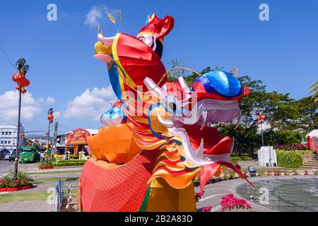 Marionnette chinoise traditionnelle pour les célébrations du nouvel an lunaire chinois, Phuket, Thaïlande Banque D'Images