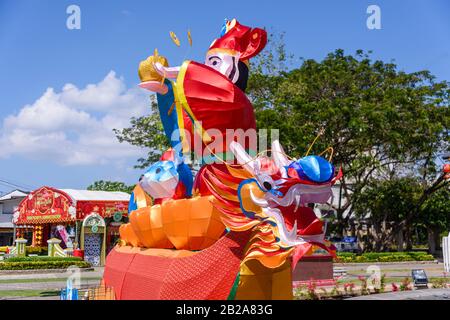 Marionnette chinoise traditionnelle pour les célébrations du nouvel an lunaire chinois, Phuket, Thaïlande Banque D'Images