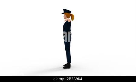 Le rendu tridimensionnel d'un policier généré par ordinateur a été isolé Banque D'Images