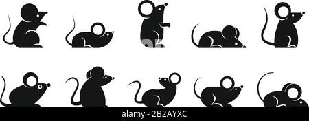 Jeu d'icônes rat. Ensemble simple d'icônes vectorielles rat pour la conception de sites Web sur fond blanc Illustration de Vecteur