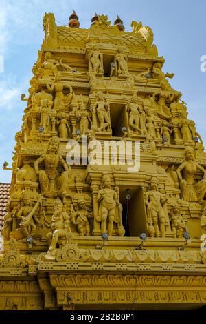 Détail du temple Sri Sivaraja Vinayagar à Colombo, Sri Lanka. Banque D'Images