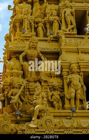 Détail du temple Sri Sivaraja Vinayagar à Colombo, Sri Lanka. Banque D'Images