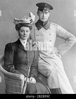 Le couple Wilhelm Crown Prince de l'Empire allemand et le Royaume de Prusse, fils de l'empereur Wilhelm II, et Cecilie de Mecklembourg. Banque D'Images