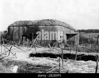 Un bunker de la ligne Maginot capturé par des soldats allemands. Photo: Eis. Banque D'Images