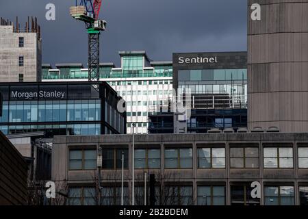 Construction dans le quartier des services financiers internationaux du centre-ville de Glasgow en 2020. Banque D'Images