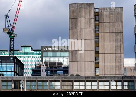 Construction dans le quartier des services financiers internationaux du centre-ville de Glasgow en 2020. Banque D'Images
