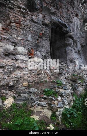 Les vieux murs de la ville de Constantinople. Brickwork. Istanbul Moderne. Turquie. Banque D'Images