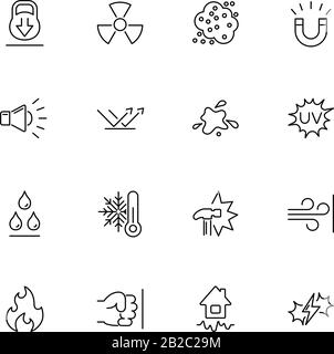 Jeux d'icônes influence, impact, contour D'Effet - symbole noir sur fond blanc. Influence, Impact, Effet Symbole D'Illustration Simple - Simpliste Doublé Illustration de Vecteur