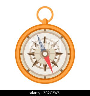 Illustration du compas de navigation du navire. Icône de symbole nautique. Illustration de Vecteur
