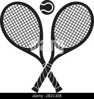 Raquette de tennis avec symbole de boule modèle noir de couleur modifiable. Racket de tennis avec icône en forme de boule symbole en forme d'icône en forme d'Infinity illustration vectorielle plate Illustration de Vecteur