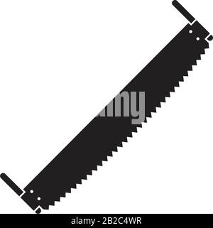 Modèle d'icône de scie à métaux noir modifiable. Symbole d'icône de scie à métaux illustration vectorielle plate pour la conception graphique et Web. Illustration de Vecteur