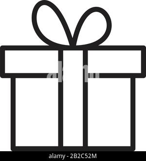 Modèle d'icône de boîte cadeau couleur noire modifiable. Symbole de boîte cadeau illustration vectorielle plate pour la conception graphique et Web. Illustration de Vecteur