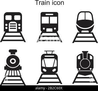 Modèle d'icône de train, couleur noire modifiable. Symbole d'icône de train illustration vectorielle plate pour la conception graphique et Web. Illustration de Vecteur