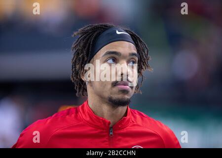 Leipzig, Allemagne. 23 février 2020. Athletics/hall: Championnat allemand, coffre-fort de poteau, hommes: BO Kanda Lita Baehre (TSV Bayer 04 Leverkusen) dans la compétition de coffre-fort de poteau. Crédit: Jens Büttner/dpa-Zentralbild/ZB/dpa/Alay Live News Banque D'Images