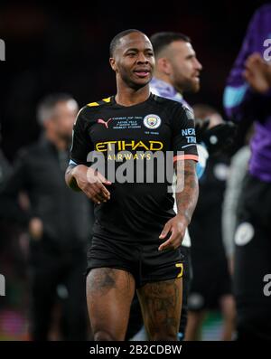 Birmingham, Royaume-Uni. 01 mars 2020. Raheem Sterling de Man City lors du match final de la coupe Carabao entre Aston Villa et Manchester City au stade Wembley, Londres, Angleterre, le 1er mars 2020. Photo D'Andy Rowland. Crédit: Images Prime Media / Alay Live News Banque D'Images