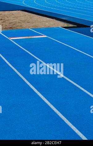Photo des pistes bleues du stade Banque D'Images