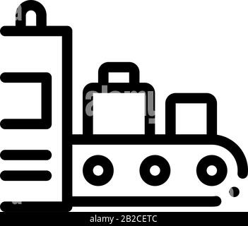 Icône Du Système De Sécurité Des Bagages Thin Line Vector Illustration de Vecteur