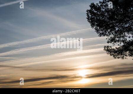 Coucher de soleil à Cala Cap Roig de Playa de Aro sur la Costa brava de Gérone Banque D'Images