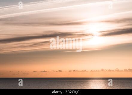 Coucher de soleil à Cala Cap Roig de Playa de Aro sur la Costa brava de Gérone Banque D'Images