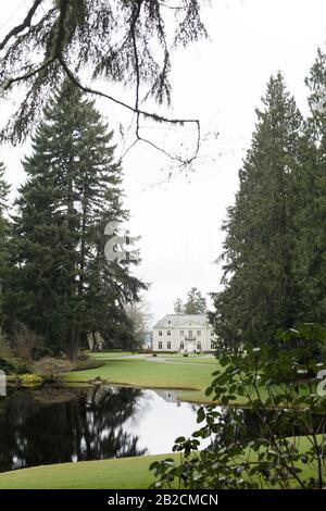 La résidence de la Réserve de Bloedel sur l'île de Bainbridge, Washington, États-Unis. Banque D'Images